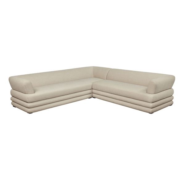 Natural sectional sofa - back view