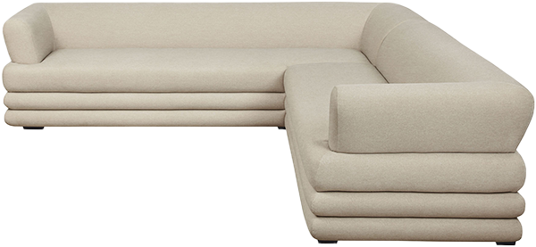 Natural sectional sofa - side angle view