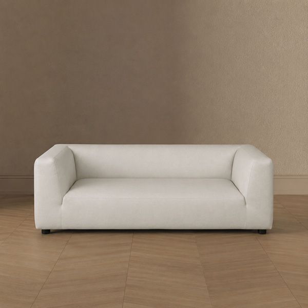 Lukas 89 inch Upholstered Sofa in Cream - lifestyle   front