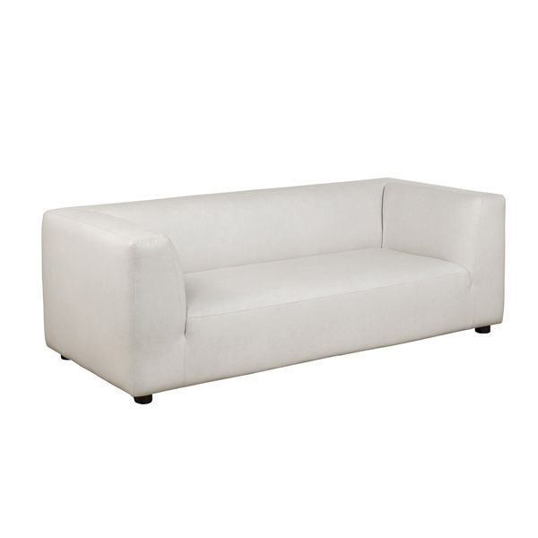 Lukas 89 inch Upholstered Sofa in Cream - white background   angled
