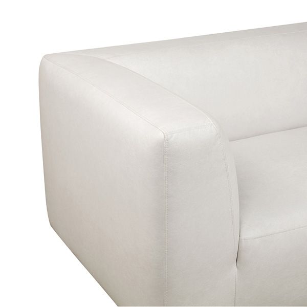 Lukas 89 inch Upholstered Sofa in Cream - white background   feature