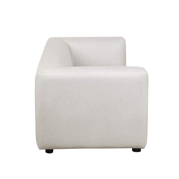 Lukas 89 inch Upholstered Sofa in Cream - white background   side