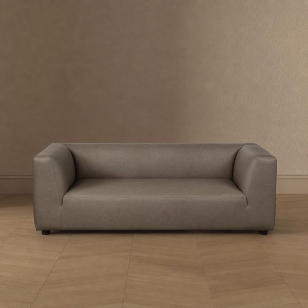 Lukas 89 inch Upholstered Sofa in Taupe - lifestyle   front