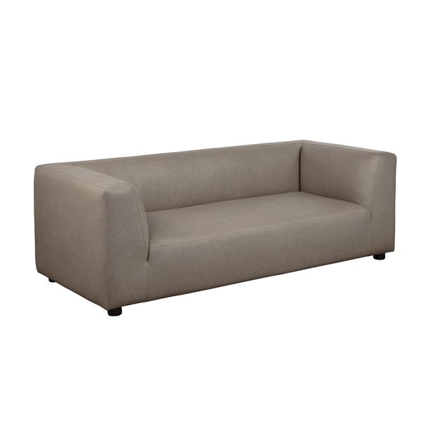 Lukas 89 inch Upholstered Sofa in Taupe - white background   angled