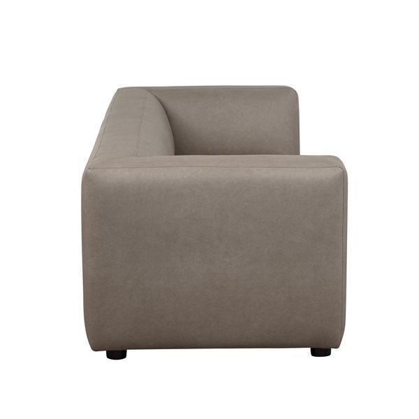 Lukas 89 inch Upholstered Sofa in Taupe - white background   side