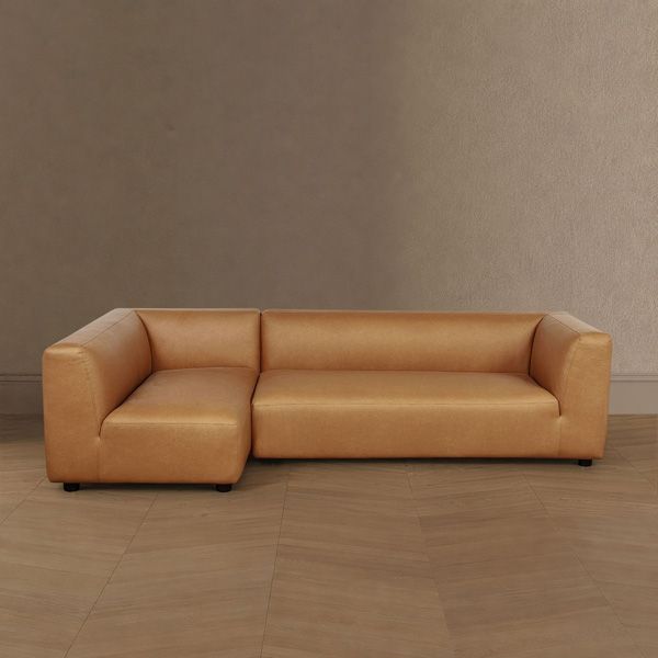 Lukas 118 inch Left-Facing Sectional Sofa in Camel - lifestyle   front