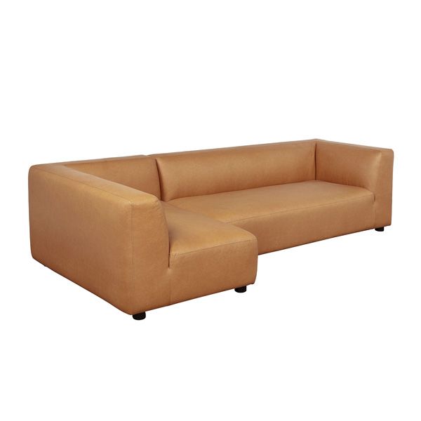 Lukas 118 inch Left-Facing Sectional Sofa in Camel - white background   angled