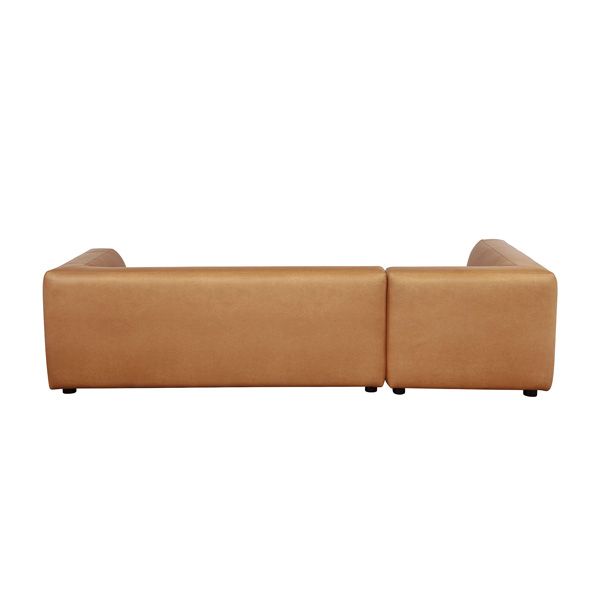 Lukas 118 inch Left-Facing Sectional Sofa in Camel - white background   back