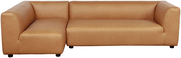 Lukas 118 inch Left-Facing Sectional Sofa in Camel - white background   front