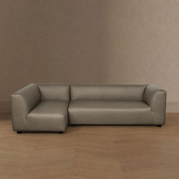 Lukas 118 inch Left-Facing Sectional Sofa in Taupe - lifestyle   front