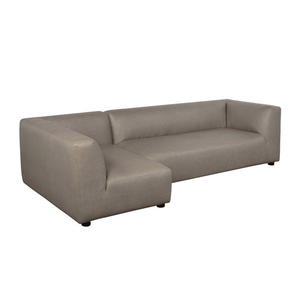 Lukas 118 inch Left-Facing Sectional Sofa in Taupe - white background   angled