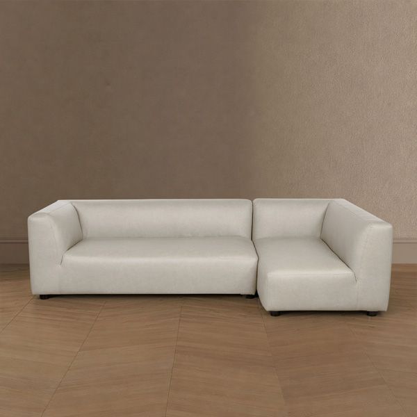 Lukas 118 inch Right-Facing Sectional Sofa in Cream - lifestyle   front
