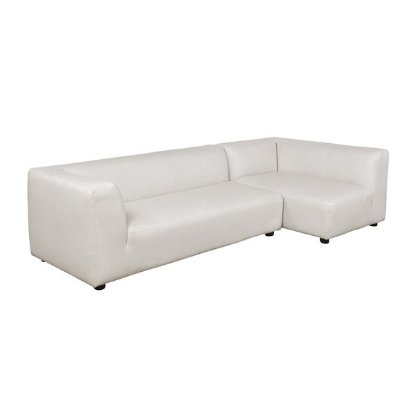 Lukas 118 inch Right-Facing Sectional Sofa in Cream - white background   angled
