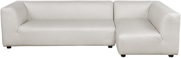 Lukas 118 inch Right-Facing Sectional Sofa in Cream - white background   front