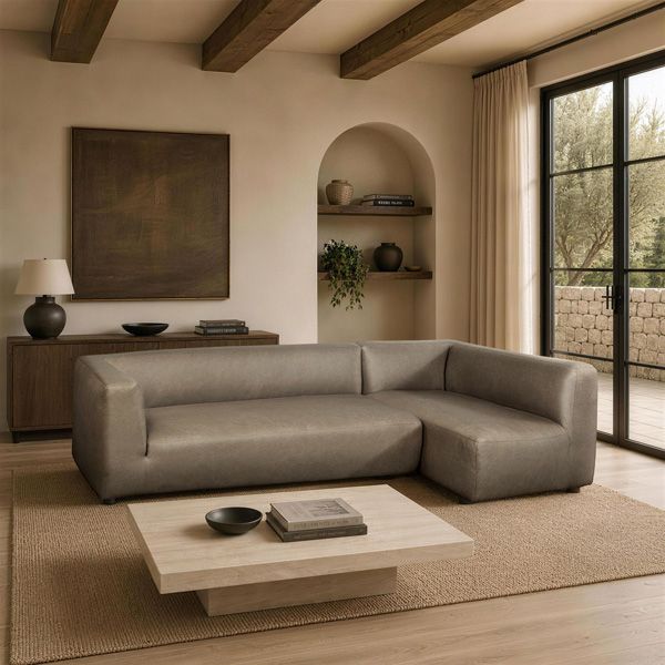 Lukas 118 inch Right-Facing Sectional Sofa in Taupe - lifestyle