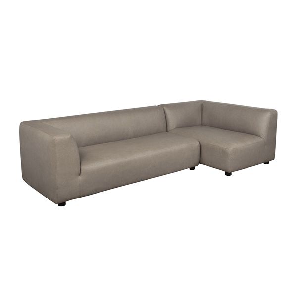 Lukas 118 inch Right-Facing Sectional Sofa in Taupe - white background   angled