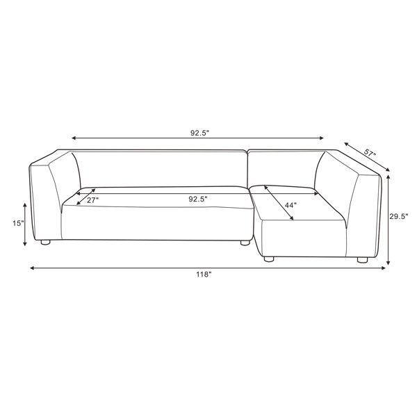 sectional sofa - back view