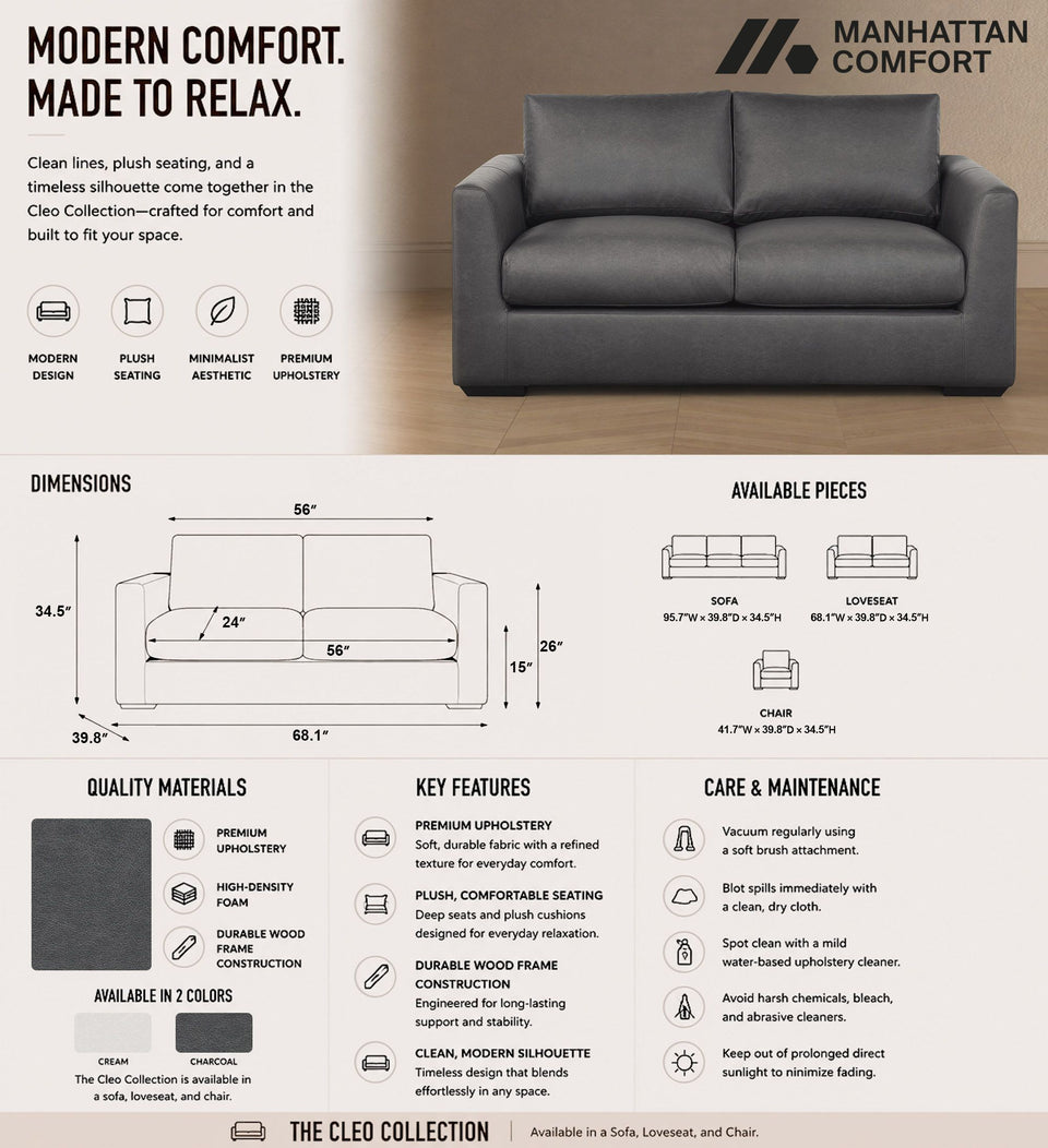 upholstered loveseat - back view
