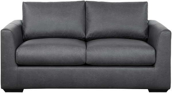 upholstered loveseat - side angle view