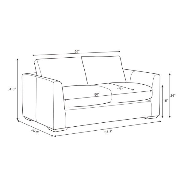 upholstered loveseat - detail view