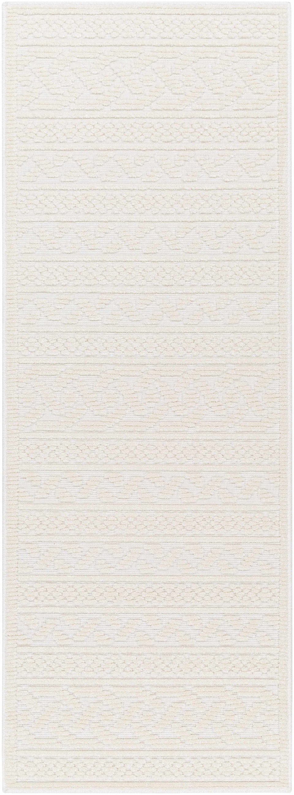 Fadey White 3D Washable Rug