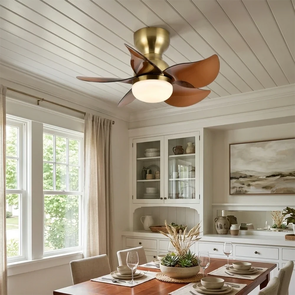 Small 5 Blades Ceiling Fan Lamp