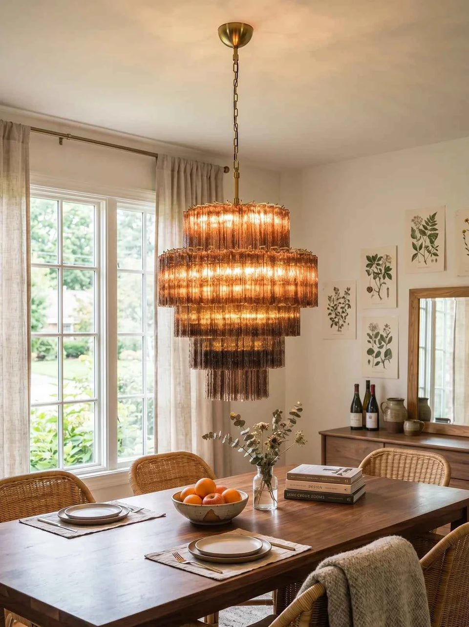 glass chandelier - back view