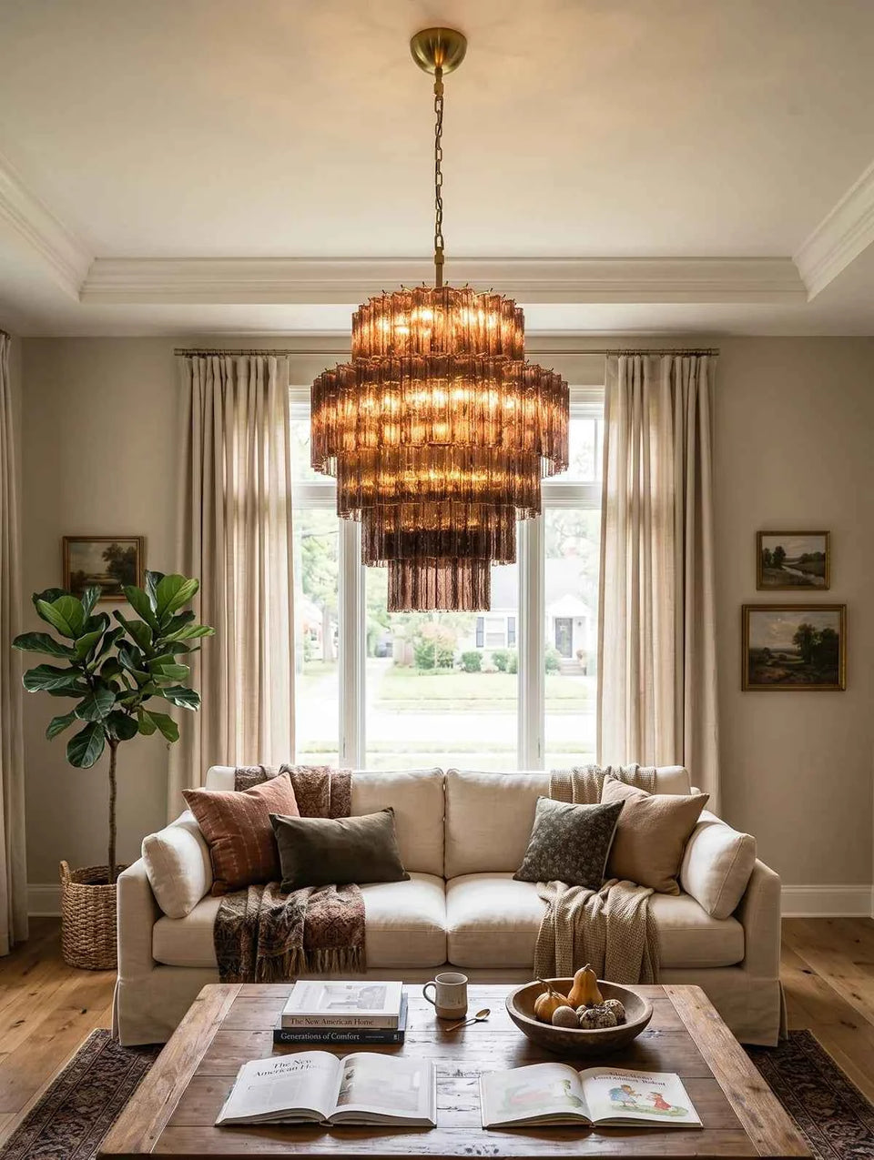 glass chandelier - detail view