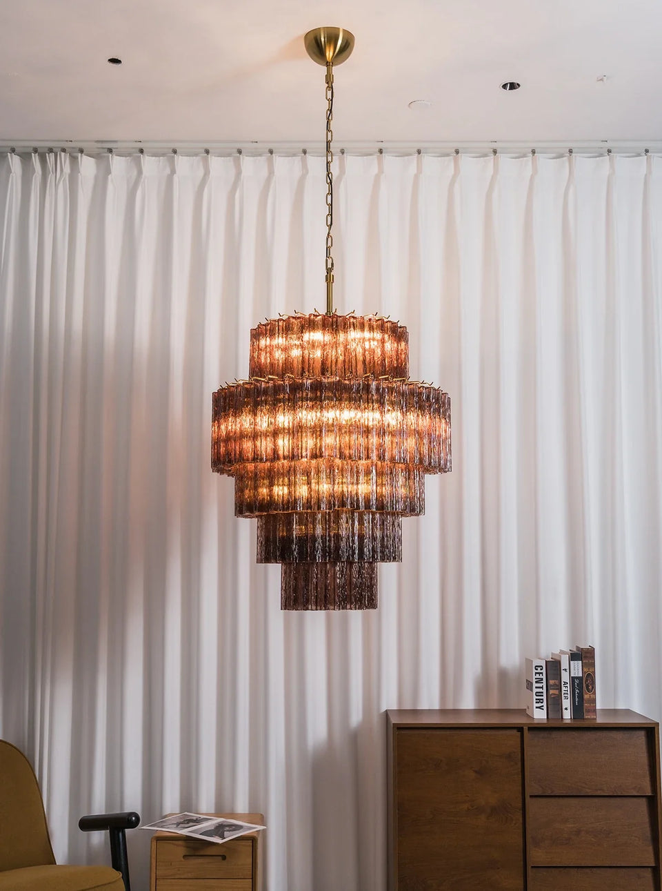 glass chandelier - top view