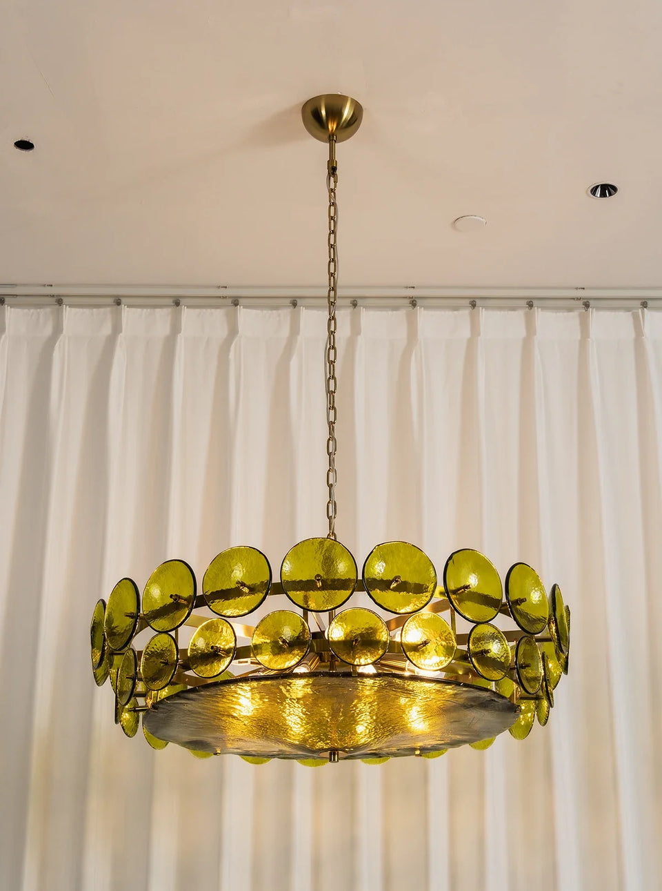 Solaris Disc Murano Glass Chandelier
