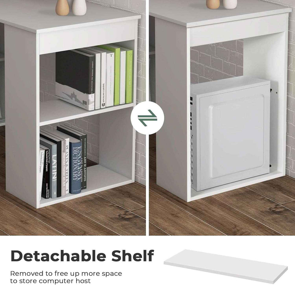 Space-Saving 48 Inch Computer Desk with Bookshelf
