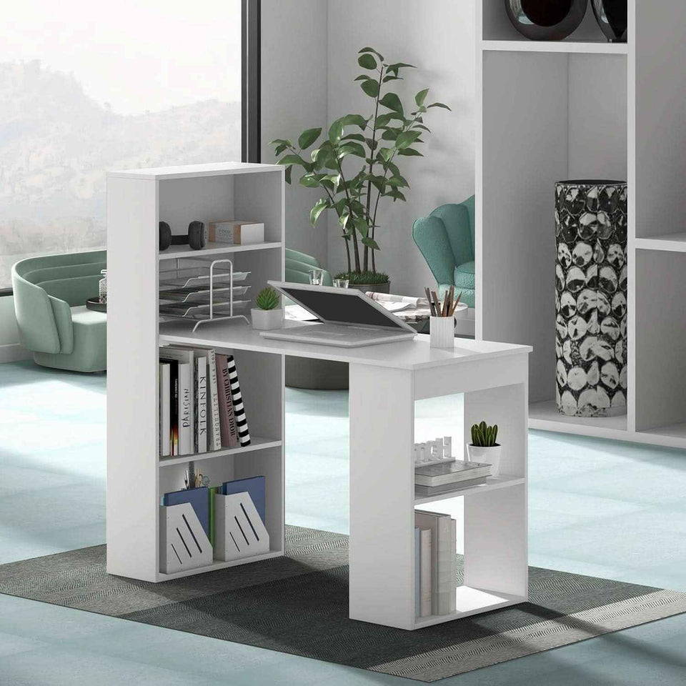 Space-Saving 48 Inch Computer Desk with Bookshelf