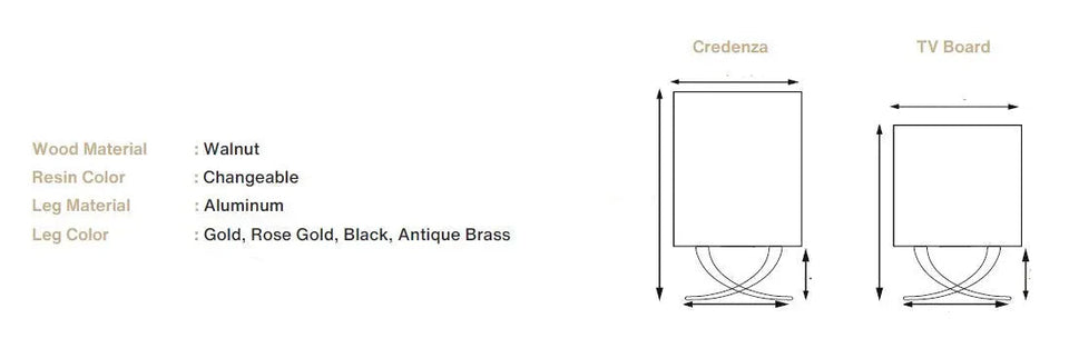 Resin and Walnut Credenza - Modern Sideboard | Ivory Collection