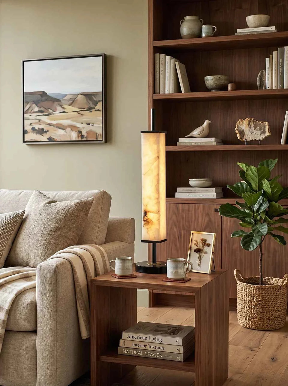 Spere Cuboid Alabaster Table Lamp
