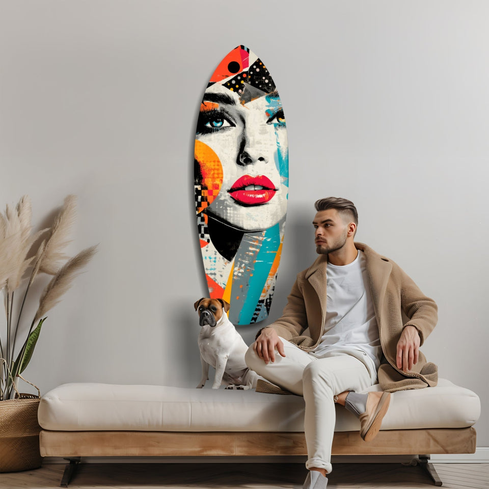 Woman in Style Glass Wall Art