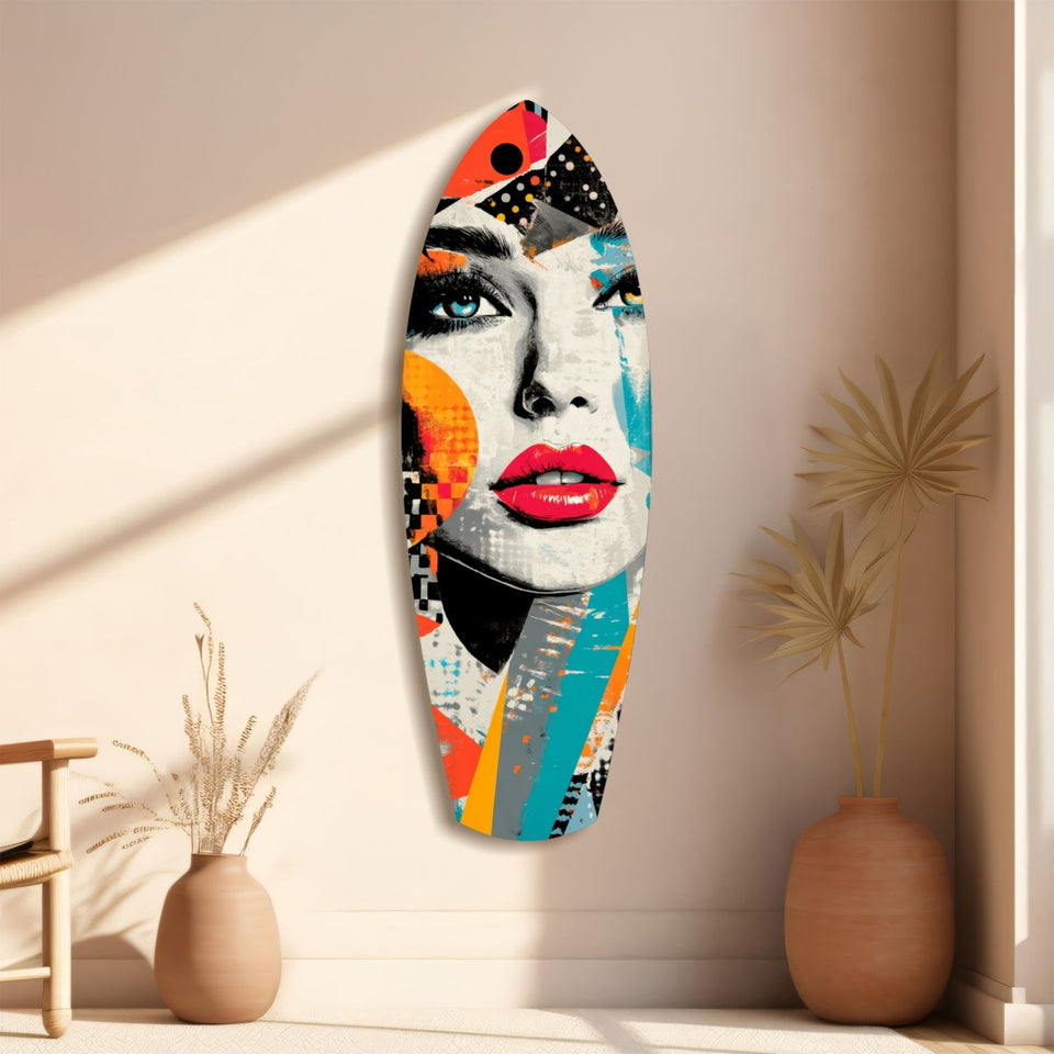 Woman in Style Glass Wall Art
