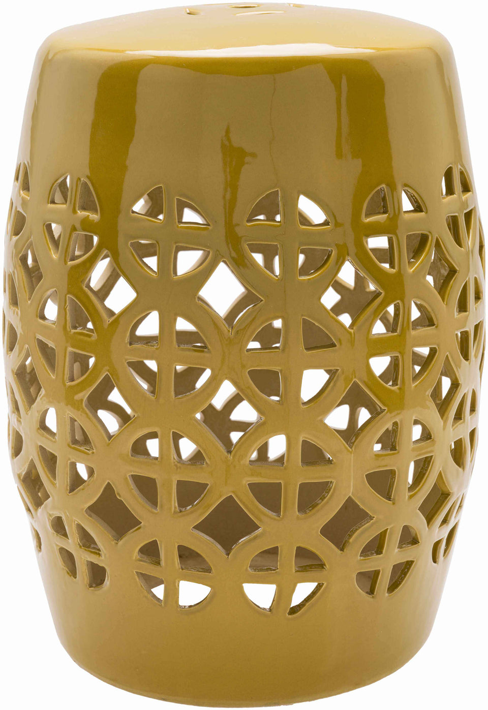 Yellow Ceramic Outdoor Side Table
