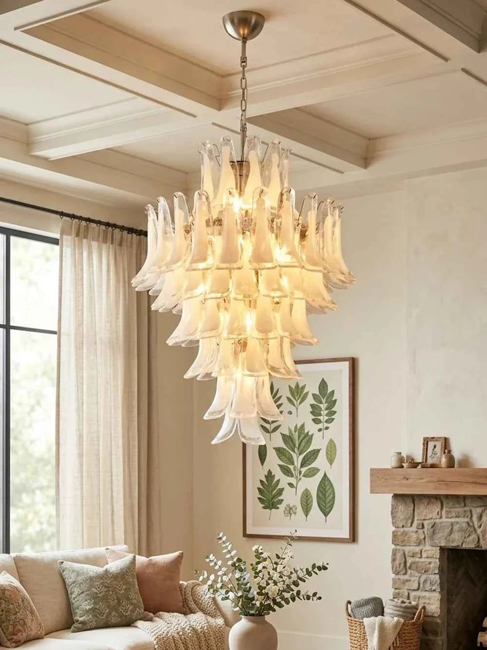 glass chandelier - side angle view