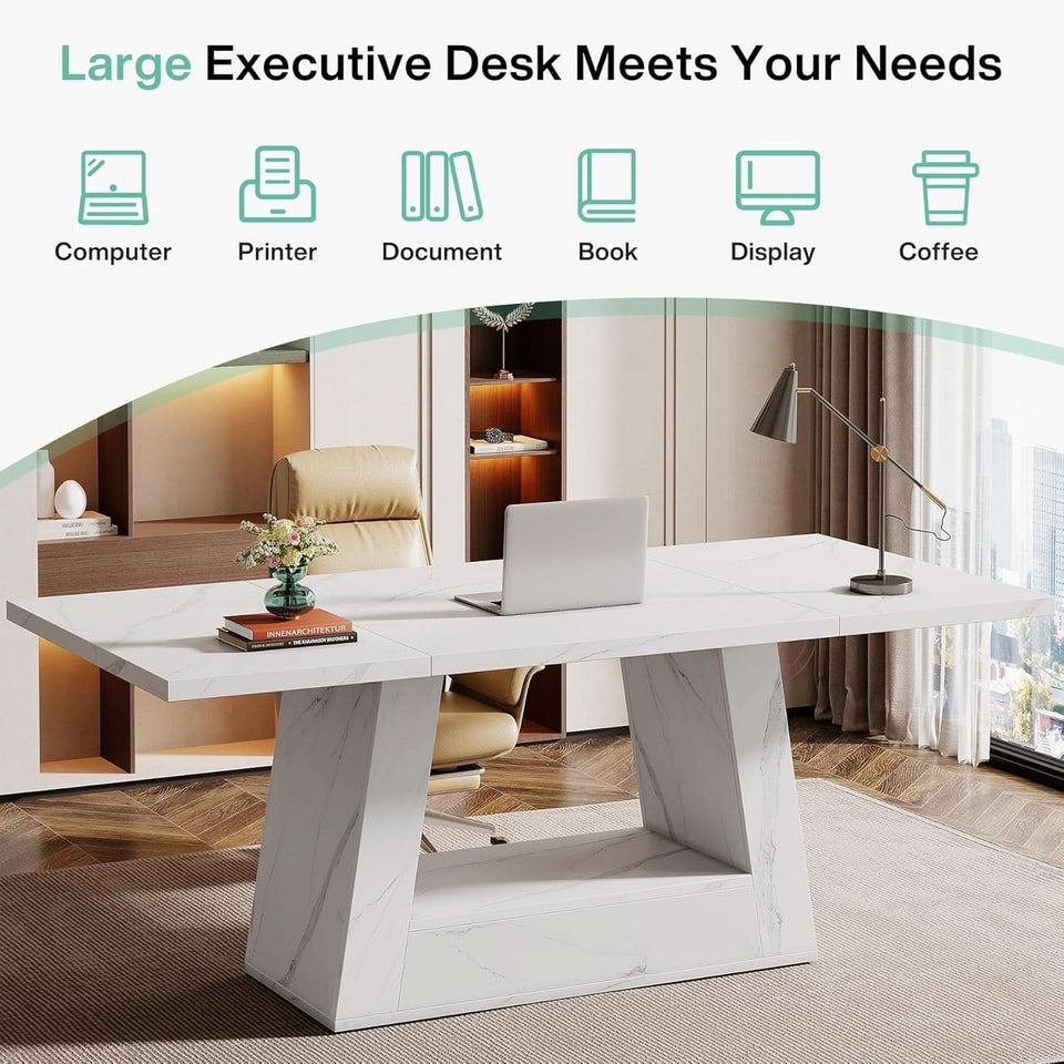Stylish 63 Inch Large Computer Desk for Home Office