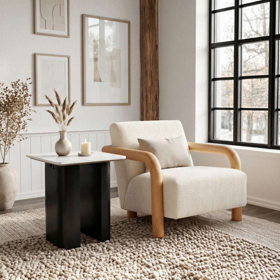 Subliem Accent Chair Cotton White