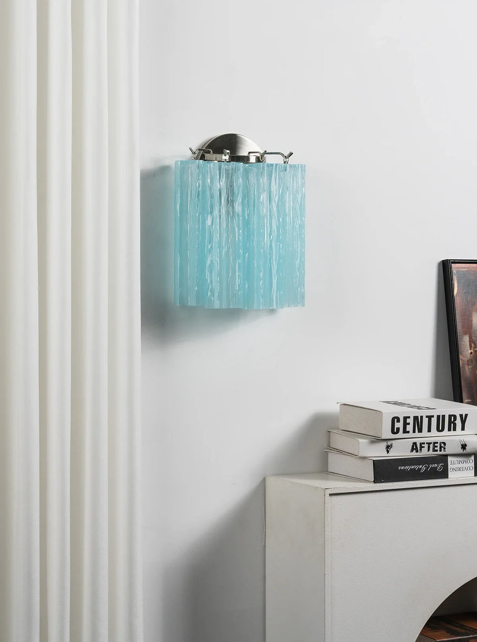 Textured Art Glass Tubular Wall Lamp