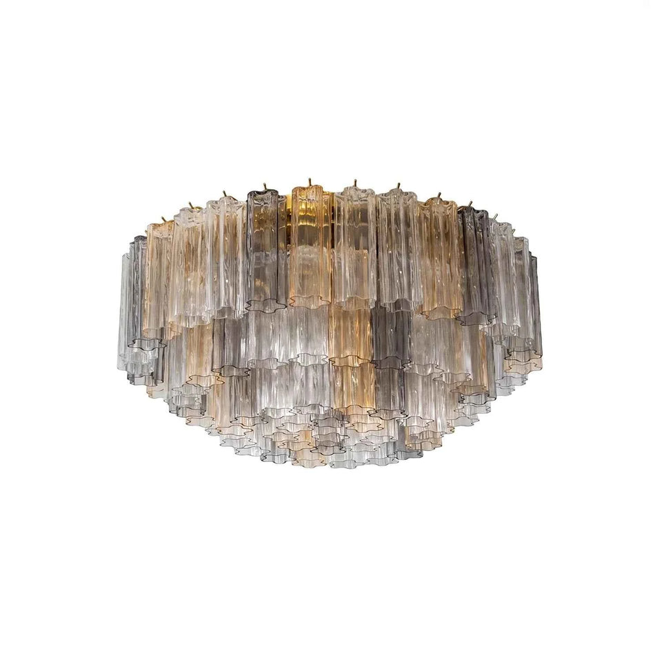 Amber + Smoke Gray + Transparent glass ceiling light - front view