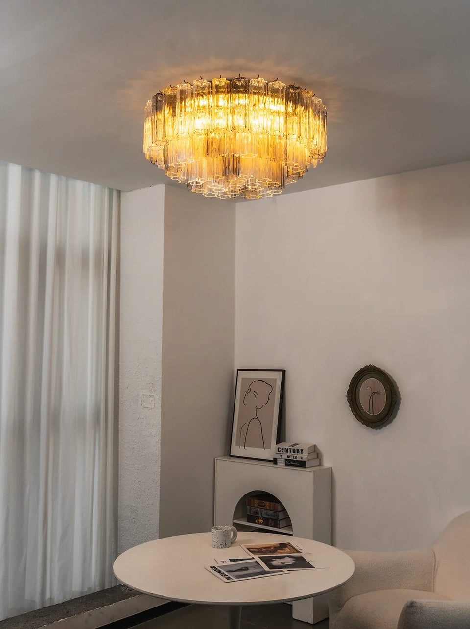 Amber + Smoke Gray + Transparent glass ceiling light - additional view 10