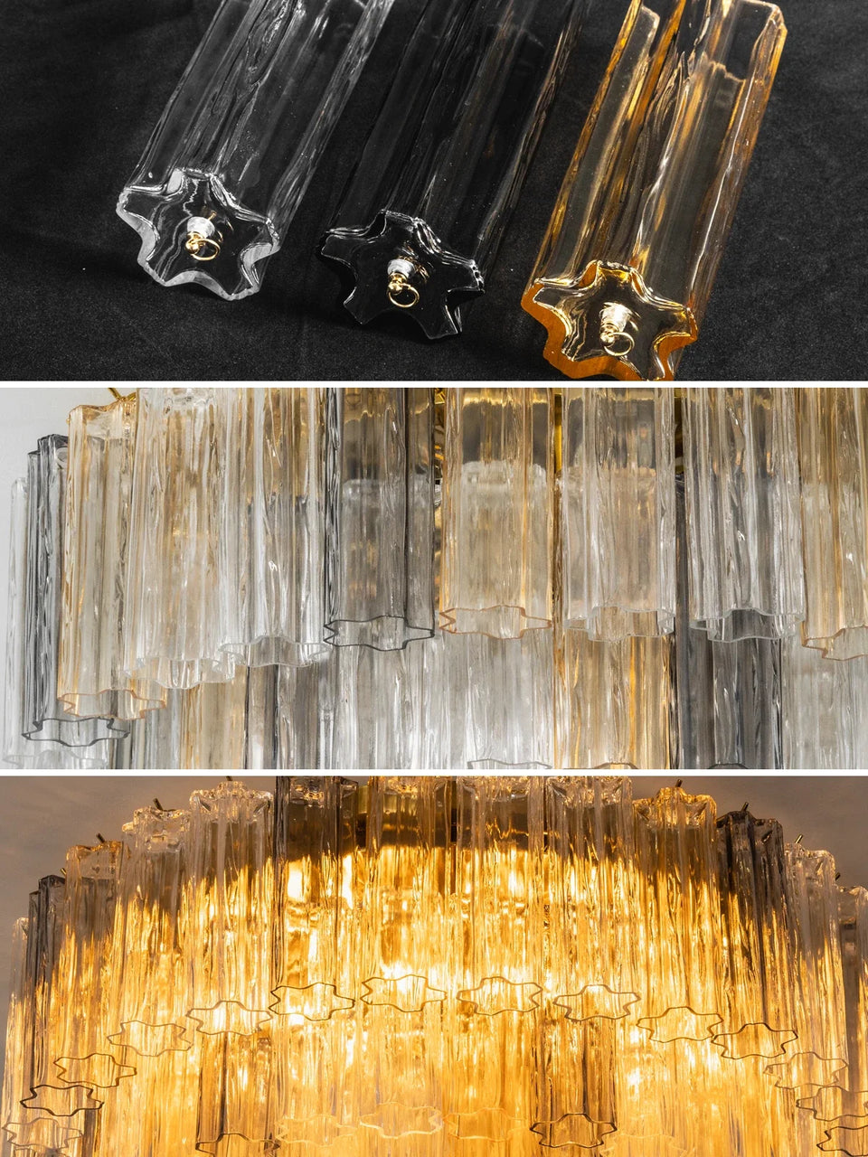 Amber + Smoke Gray + Transparent glass ceiling light - additional view 21
