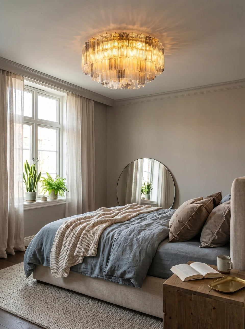 Amber + Smoke Gray + Transparent glass ceiling light - additional view 8
