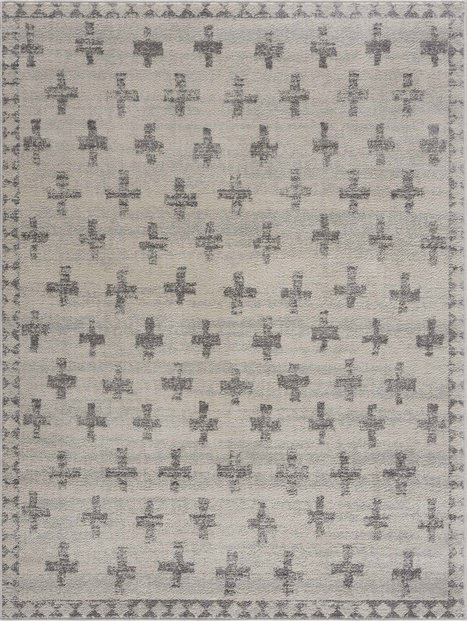 Tigris Swiss Cross Ivory&Gray Area Rug - Clearance
