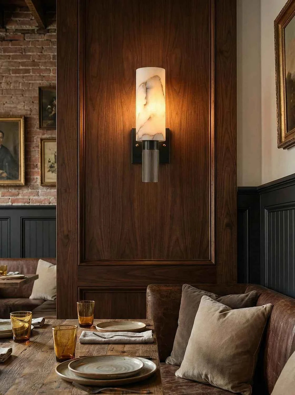 Torch Alabaster Wall Sconce