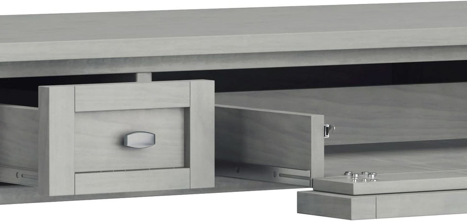 Transitional Solid Wood Writing Desk with Key Features