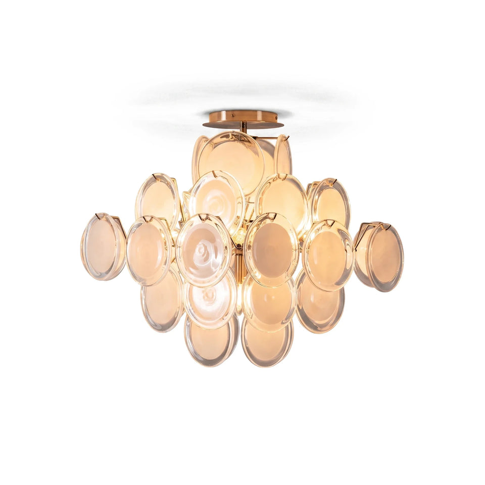 Transparent White Glass Disc Ceiling Light