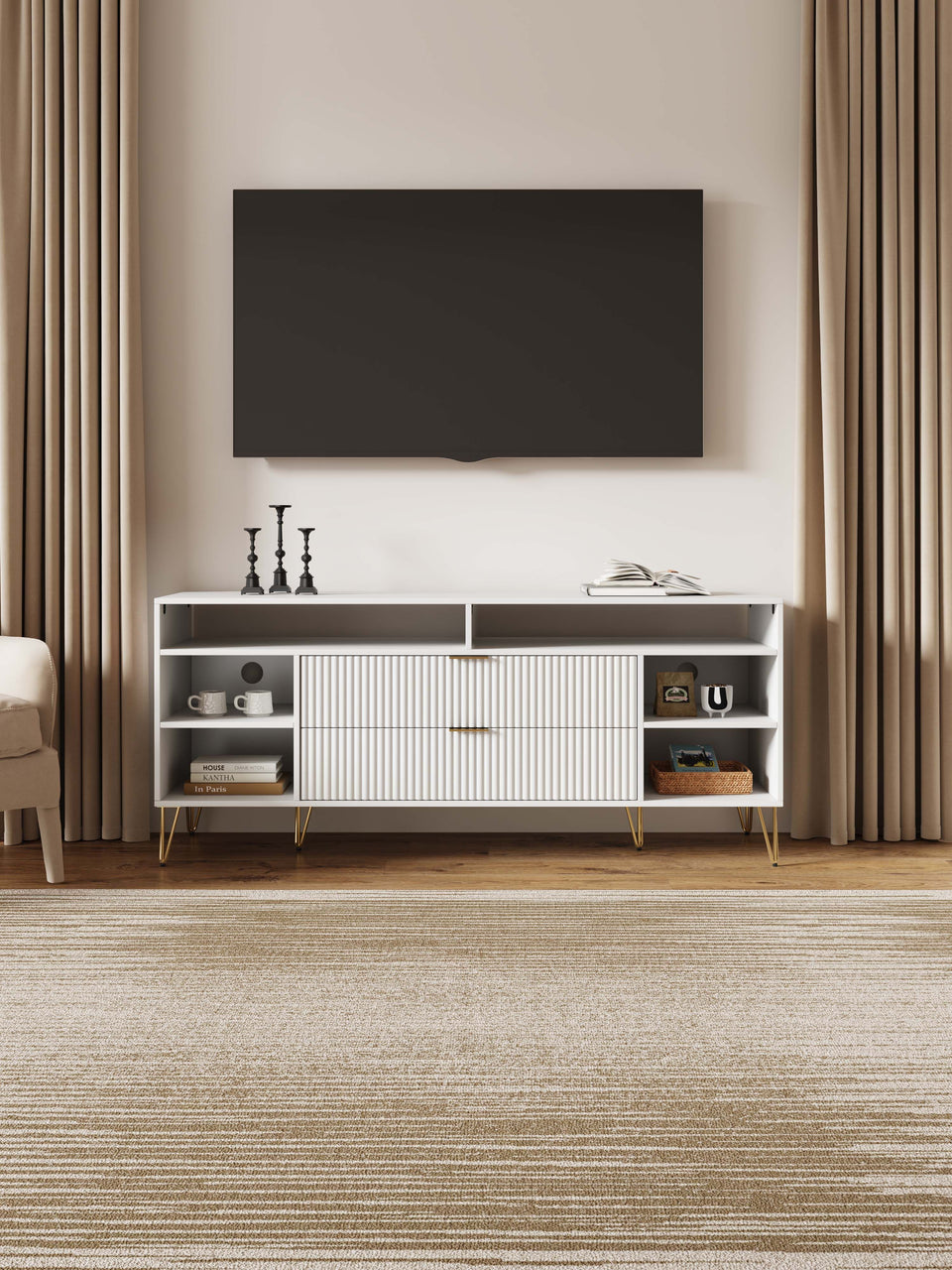 Dumbo 63" Fluted TV Stand